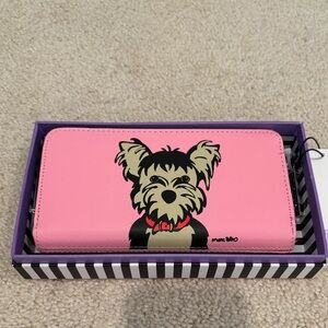 Marc Tetro Yorkie Dog Pink Wallet‎ New